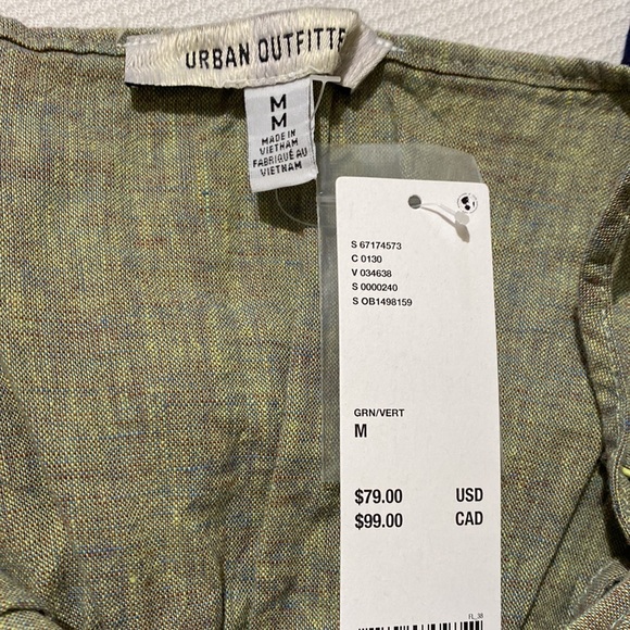 NWT Urban Outfitters Ella Linen Blend Tiered Dropped Waist Midi Dress Size M - Picture 7 of 12